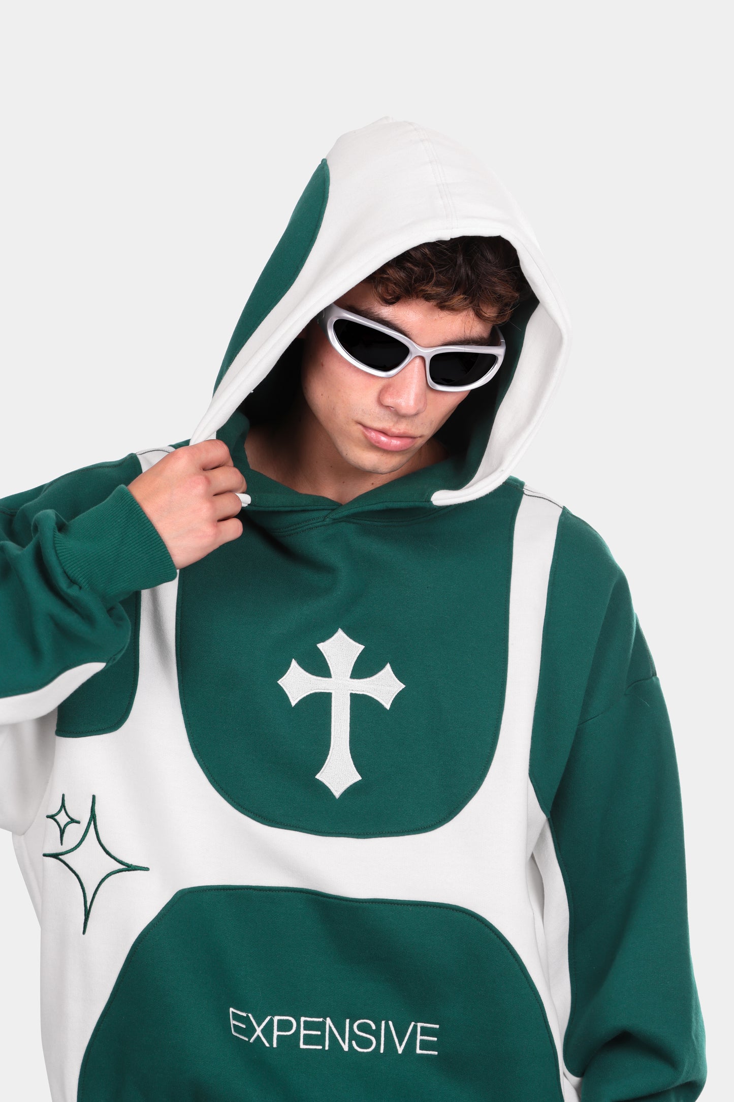 ZIP HOODIE DUAL BOXY FIT VERDE PINO