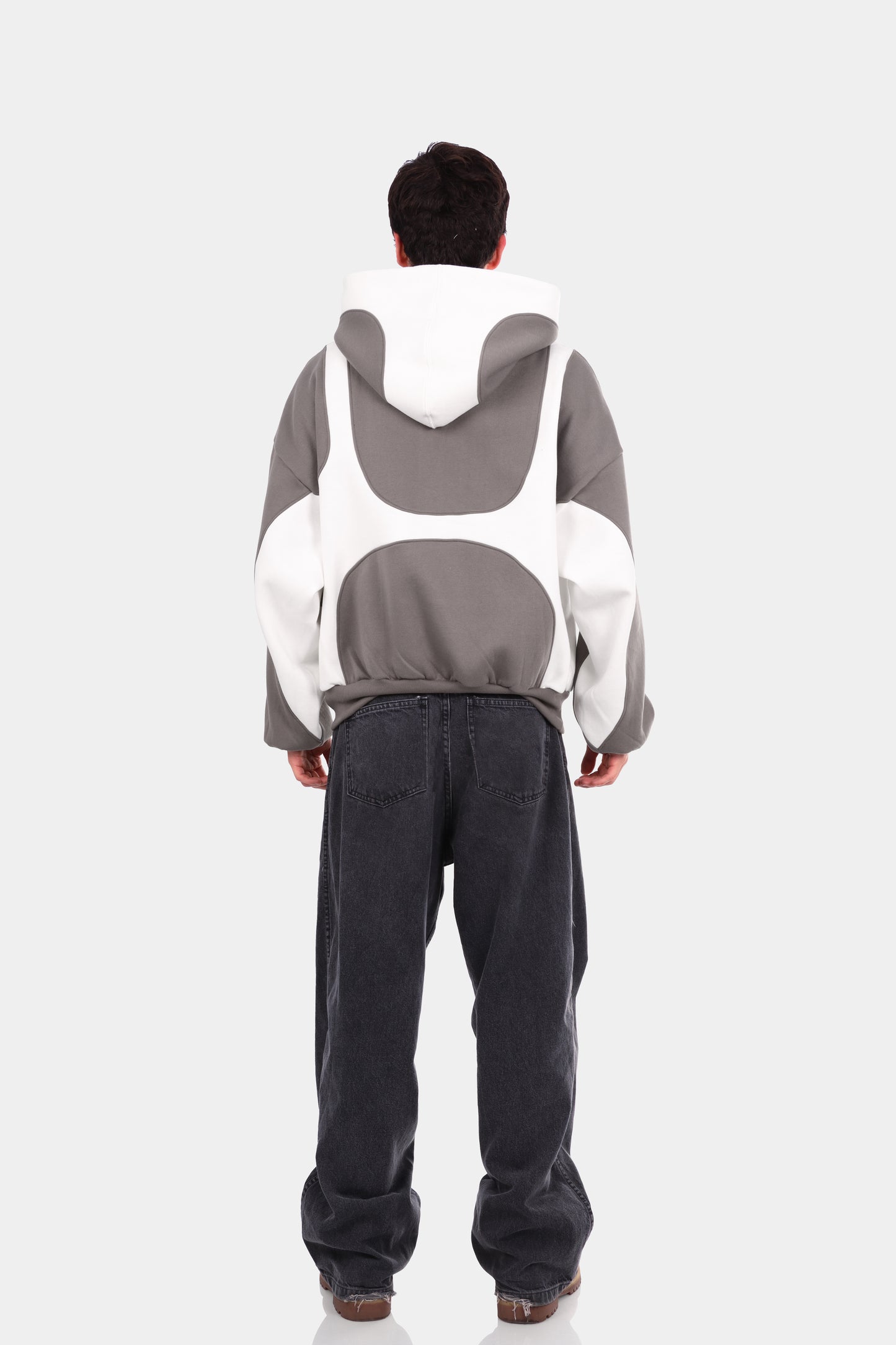 ZIP HOODIE DUAL BOXY FIT GRIS