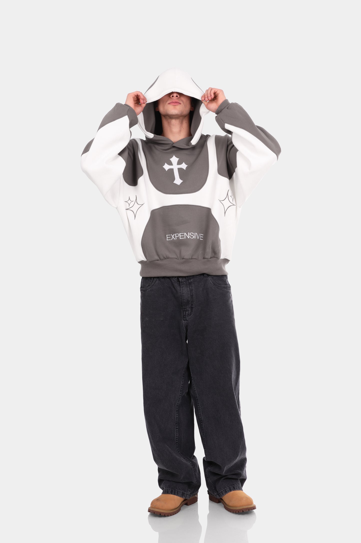 ZIP HOODIE DUAL BOXY FIT GRIS