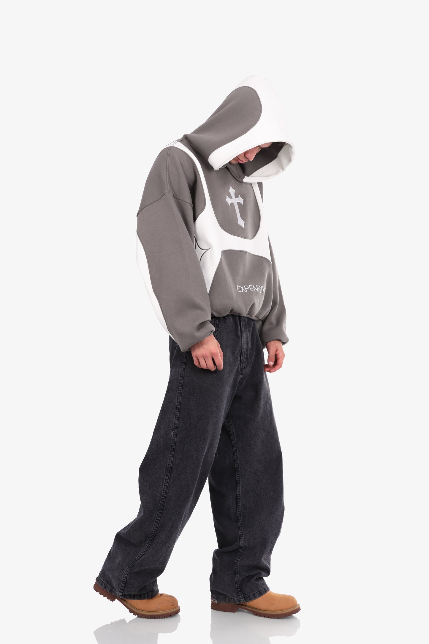 ZIP HOODIE DUAL BOXY FIT GRIS
