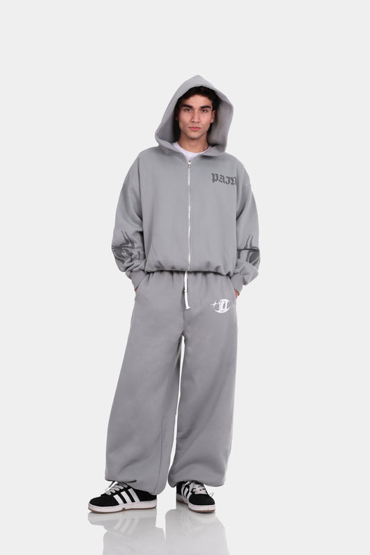 SUDADERA CON CIERRE GRIS