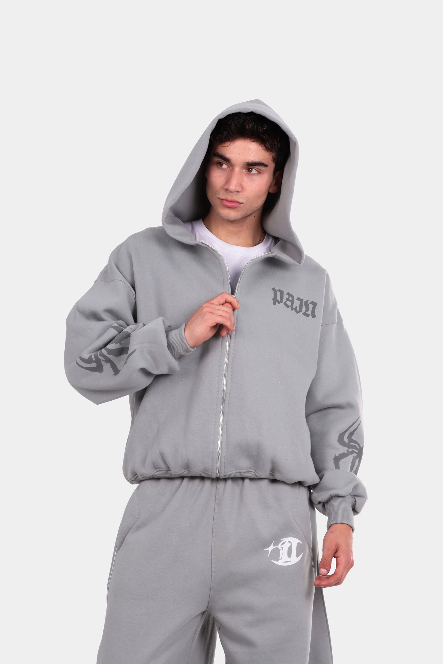 SUDADERA CON CIERRE GRIS