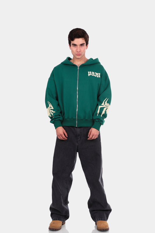 SUDADERA CON CIERRE VERDE