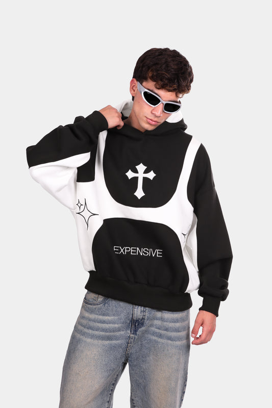 ZIP HOODIE DUAL BOXY FIT NEGRO