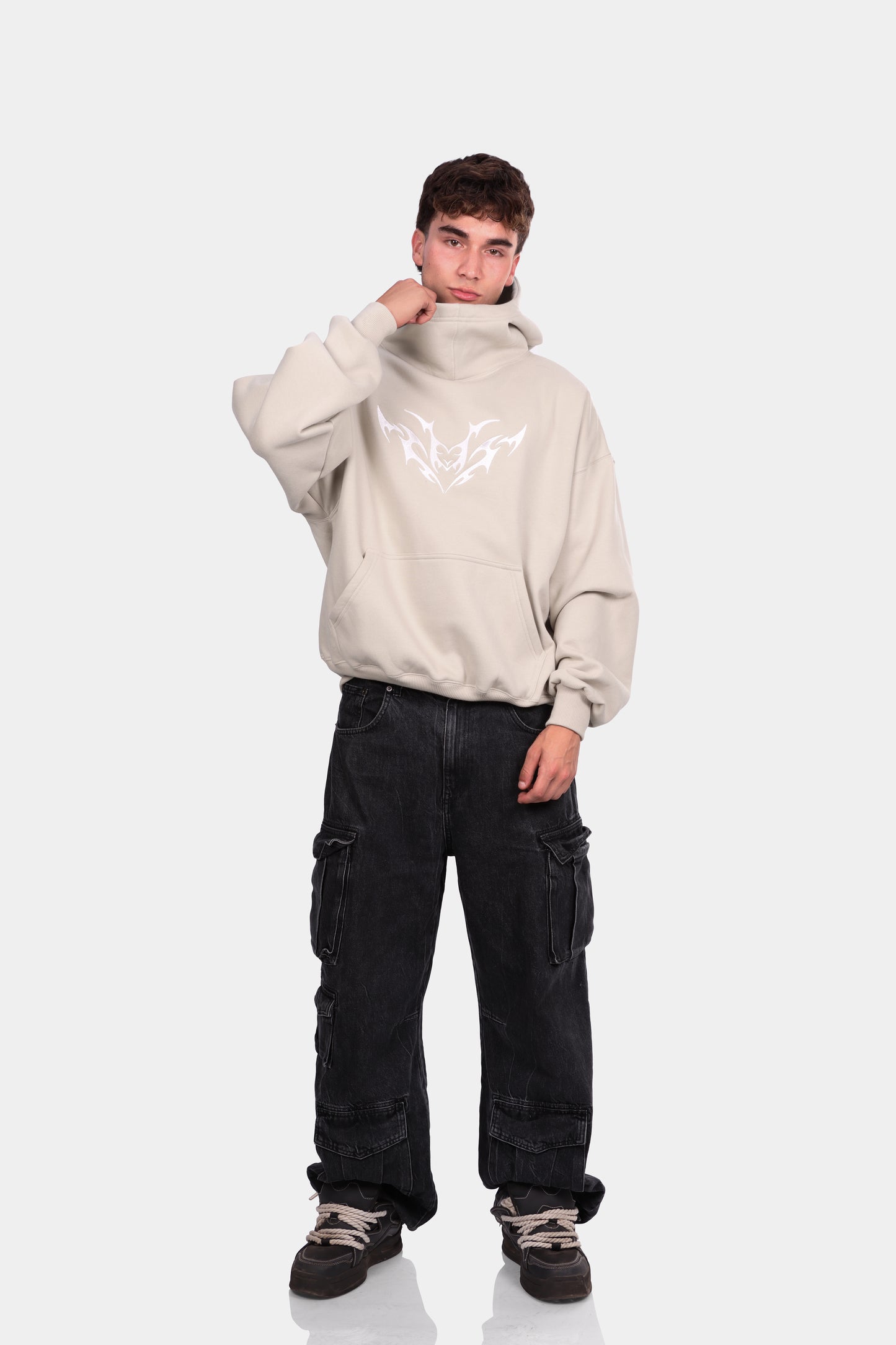ZIP HOODIE ROOMY BEIGE