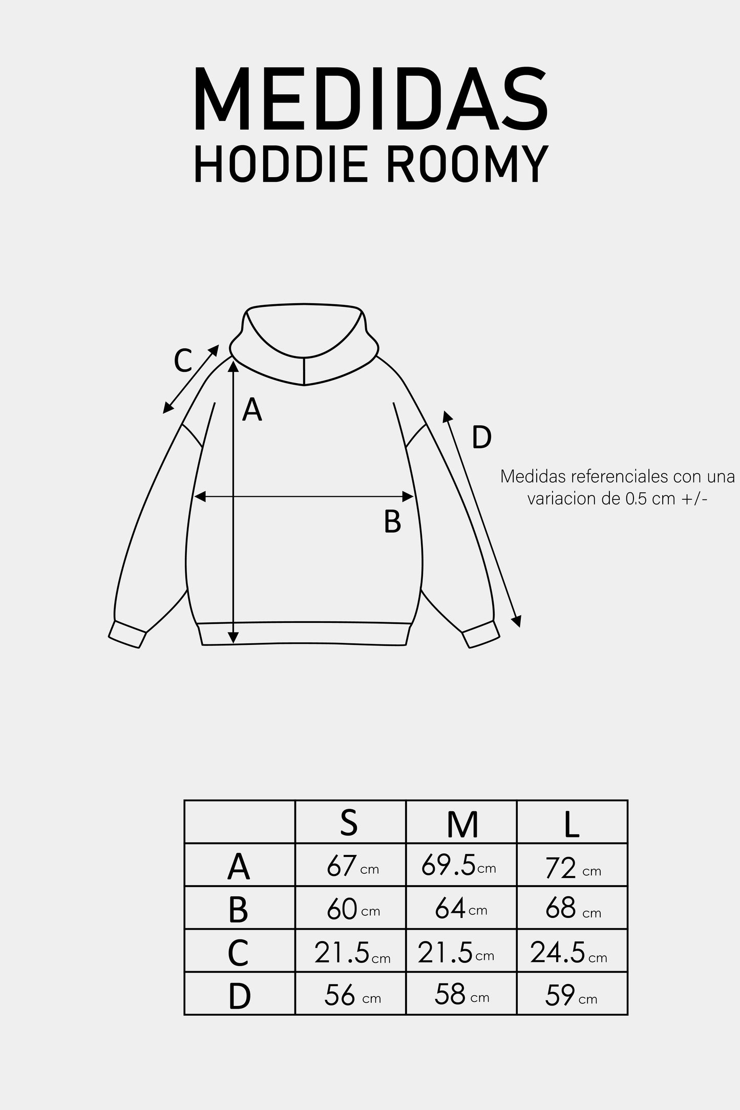 ZIP HOODIE ROOMY NEGRO