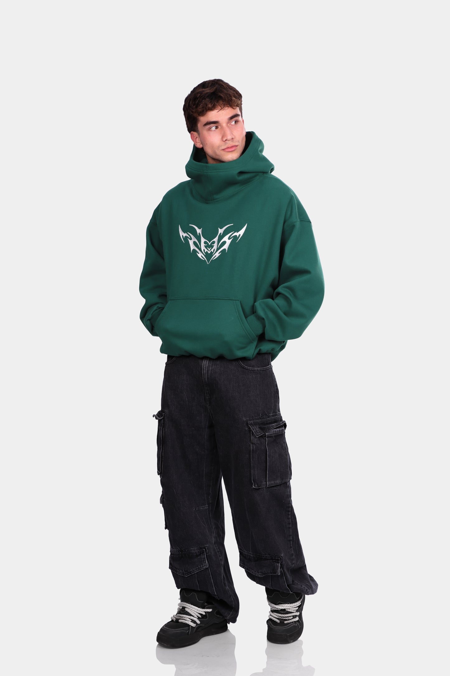 ZIP HOODIE ROOMY VERDE