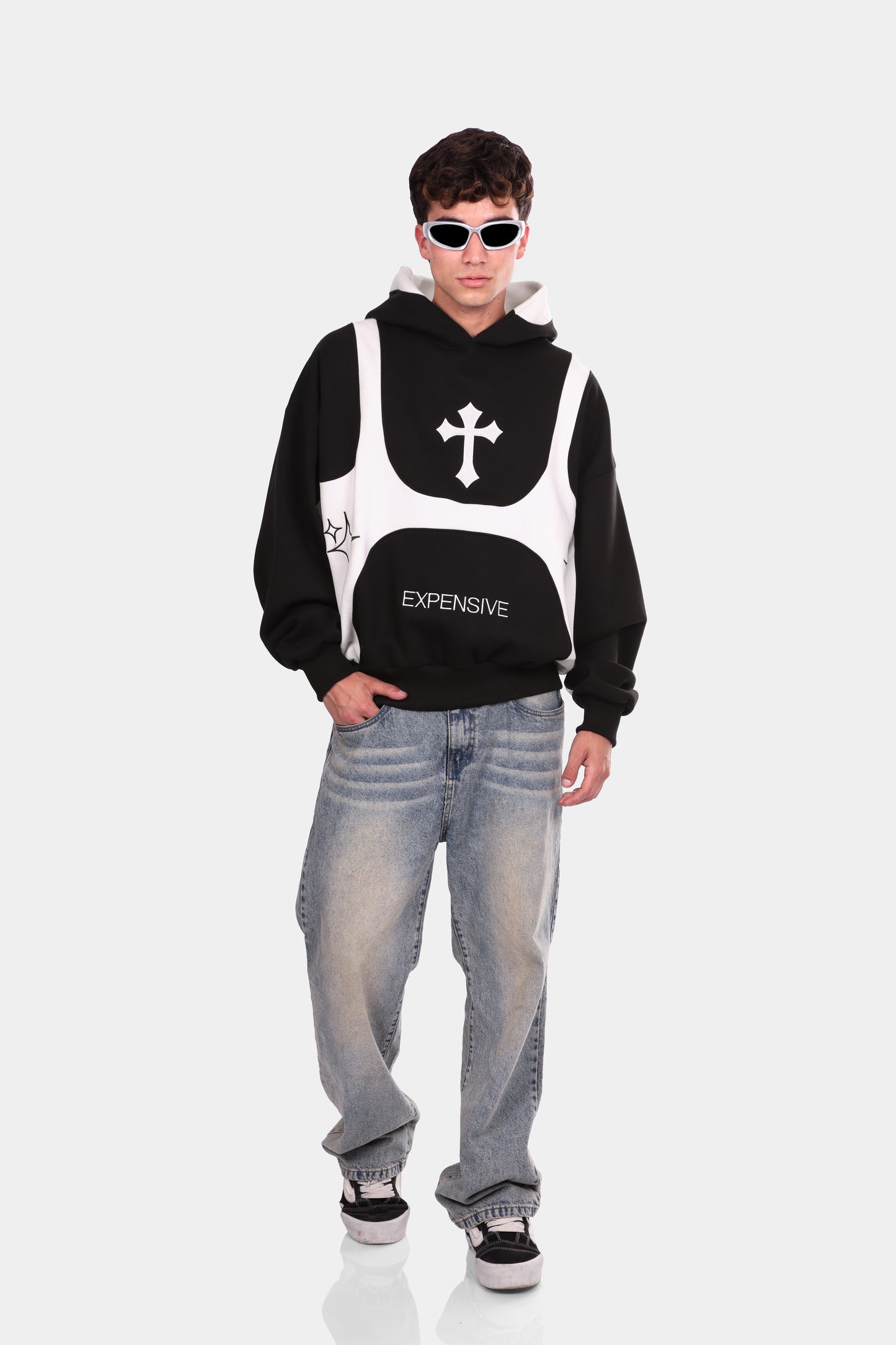 ZIP HOODIE DUAL BOXY FIT NEGRO