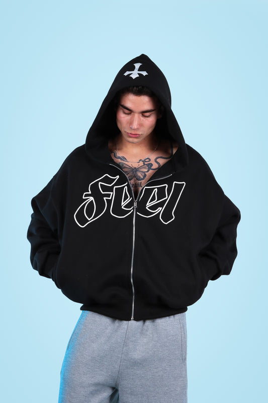 SUDADERA CON CIERRE FEEL NEGRO
