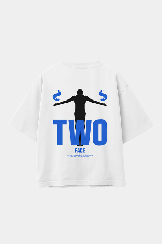 POLO OVERSIZE FACE BLANCO