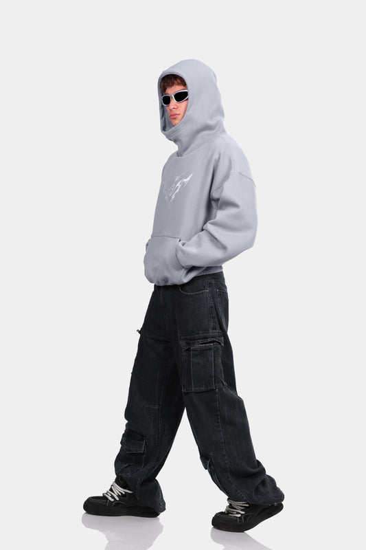 ZIP HOODIE ROOMY BOXY FIT GRIS