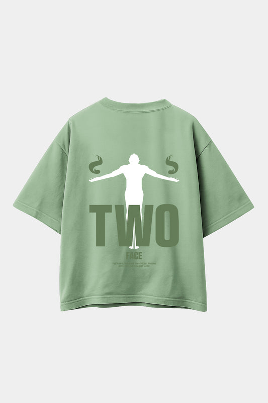 POLO OVERSIZE FACE VERDE CEMENTO